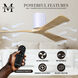 Atlas Irene-3H 72 inch Gloss White with Light Maple Tone Blades Flush Mount Paddle Fan
